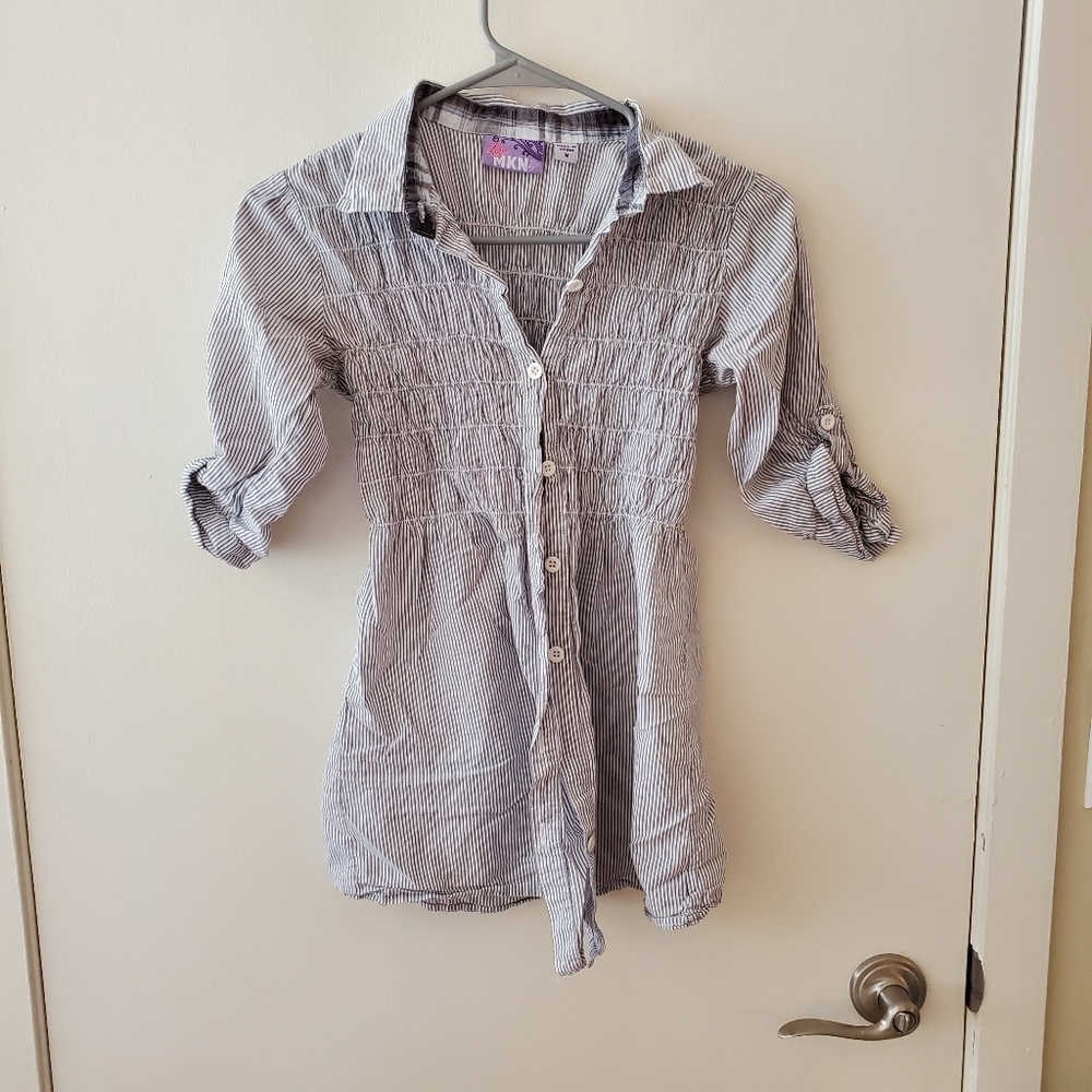 Striped button down blouse